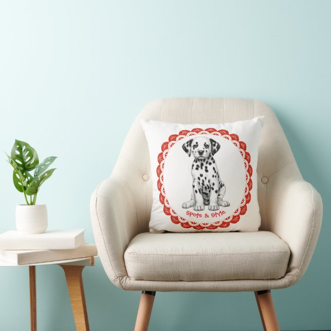 Coussin Dalmatie Imprimer Anniversaire | Black and White p (Chaise)