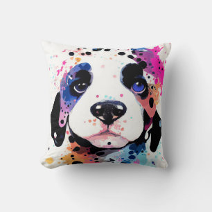 Coussin Dalmatie Nature Sauvage Animal Couleur Art Peintur