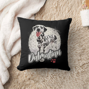 Coussin Dalmatien Avec Paw Vintage Chien Amateurs Design