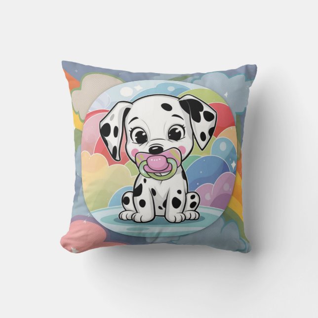 Coussin Dalmatien bébé avec une tétine - Statistiques de n (Recto)