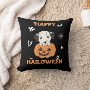 Coussin Dalmatien En Chiens Doux Citrouille Joyeux Hallowe