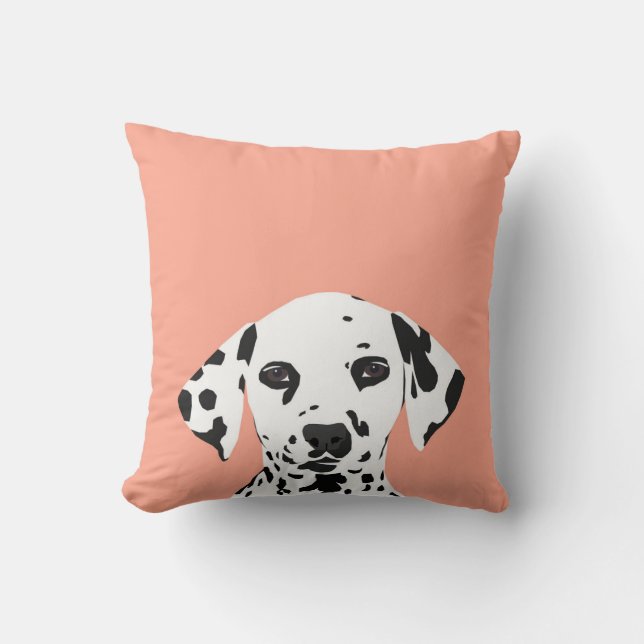 Coussin Dalmatien - Illustration de chien mignon pour amou (Recto)