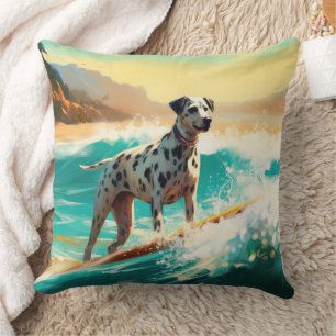 Coussin Dalmation Plage Surf Peinture