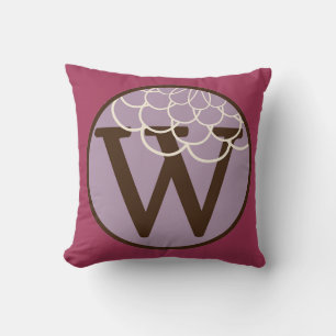Coussin d'alphabet de la lettre W dans la couleur