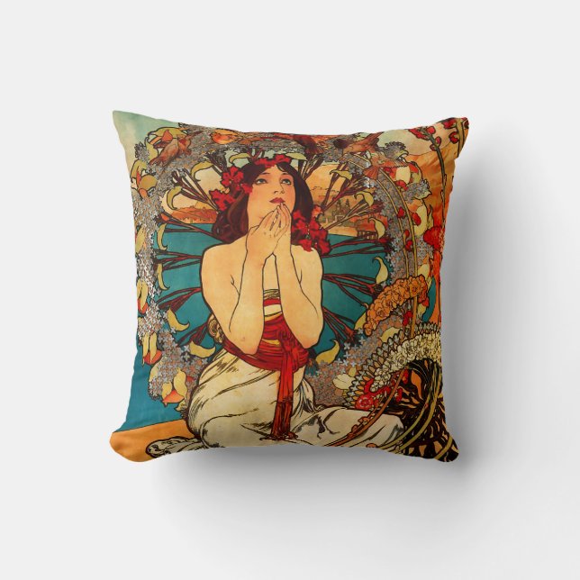 Coussin d'Alphonse Mucha Monte Carlo (Recto)