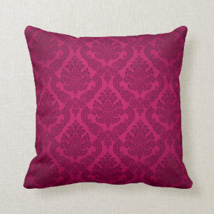 Coussin Damas baroque Vintage fuchsia