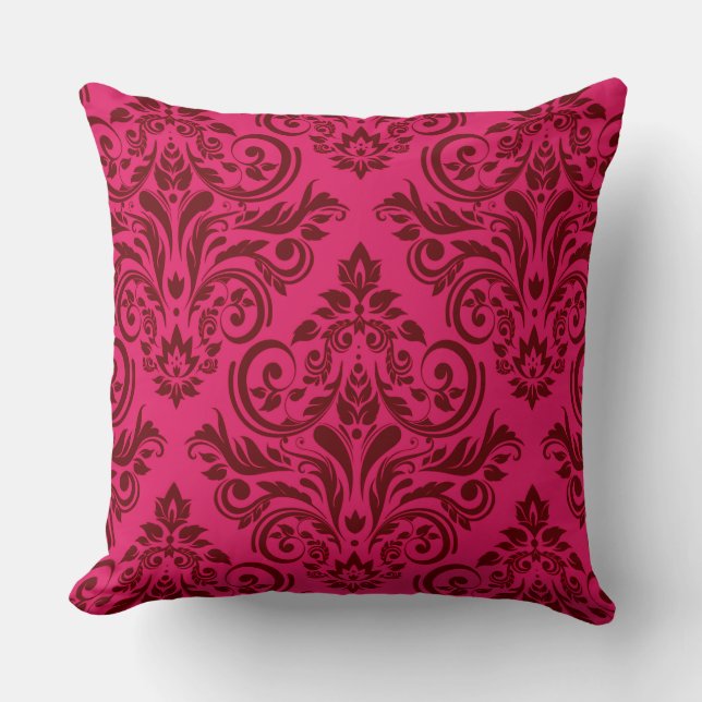 Coussin Damas - clarette magenta (Recto)
