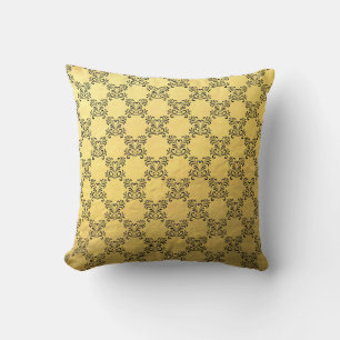 Coussin Damas de Parties scintillant noire sur l'oreiller