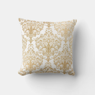 Coussin Damas de tourbillons d'or