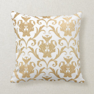 Coussin Damas de tourbillons d'or