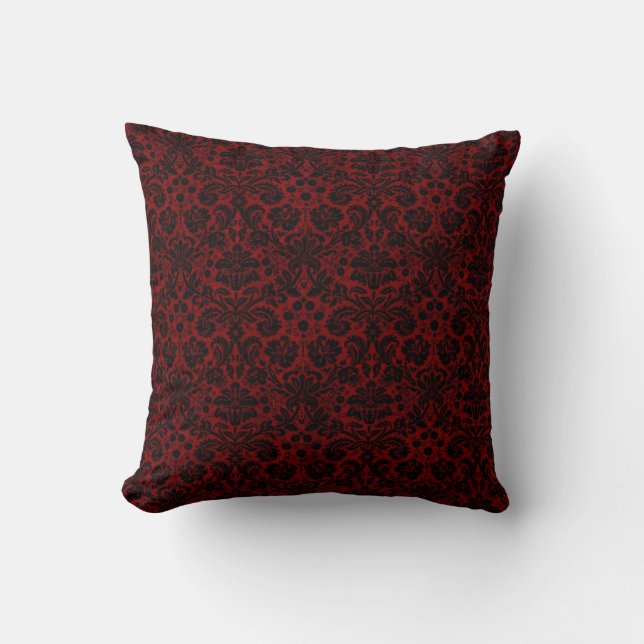 Coussin Damas Maroon noir (Recto)