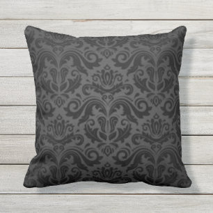 Coussin Damas Vintages noires et grises