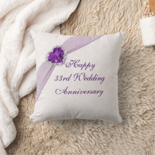 Coussin Damask 33e anniversaire Mariage Jeu d'oreiller