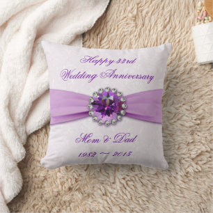 Coussin Damask 33e anniversaire Mariage Jeu d'oreiller