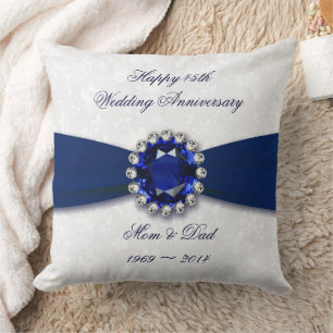 Coussin Damask 45e anniversaire de Mariage Jeu d'oreiller