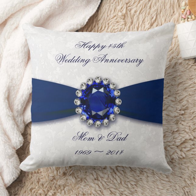 Coussin Damask 45e anniversaire de Mariage Jeu d'oreiller (Couverture)