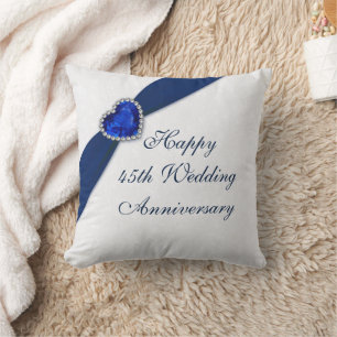 Coussin Damask 45e anniversaire de Mariage Jeu d'oreiller