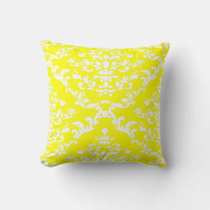Coussin Damask jaune gras @ Emporiomoffa