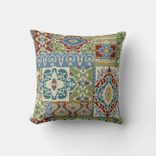 Coussin Damask Patchwork : Vintage turc coloré.