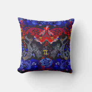 Coussin Damask polyamory Dragon dans Poly Pride Flag Color