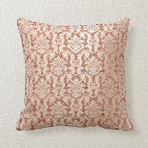 Coussin Damask Royal Metal Skinny Peach Rose Rose Or