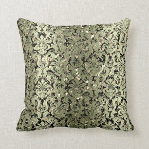 Coussin Damask Royal Sepia Gold Black Mint Green Green