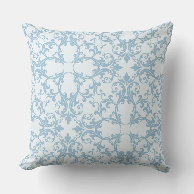 Coussin Damassé bleu-clair (Recto)