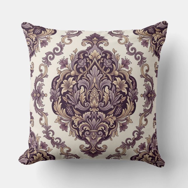 Coussin Damassé Élégant (Recto)