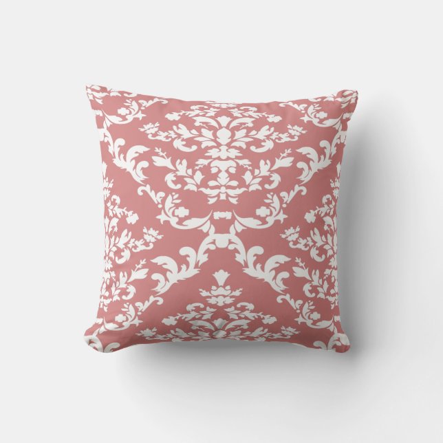 Coussin Damassé gras rose @ Emporiomoffa (Recto)
