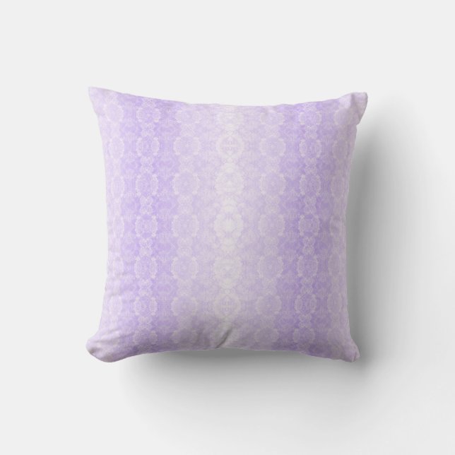 Coussin Damassé Lavande Brume (Recto)
