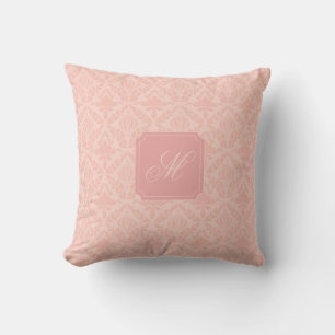 Coussin Damassé Rose Élégant Floral