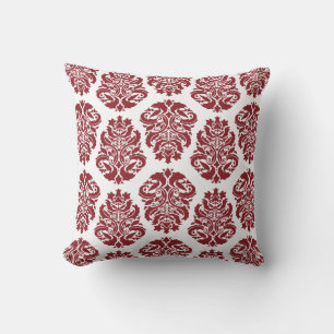 Coussin Damassé rouge chic