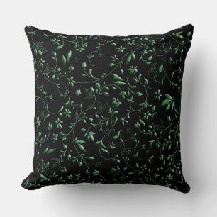 Coussin Damassés vertes sur le noir