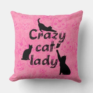 Coussin Dame aux chats folle mignons petits chatons Motif 