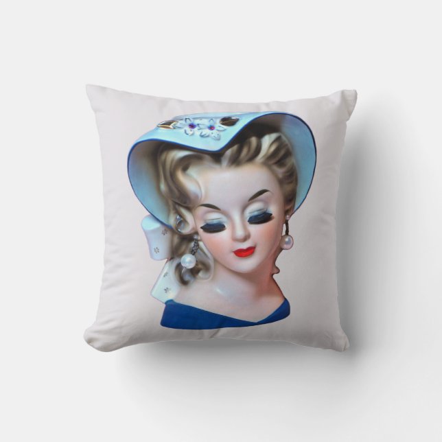 Coussin Dame Belle Head Vase Bonnet du Sud avec une attitu (Recto)