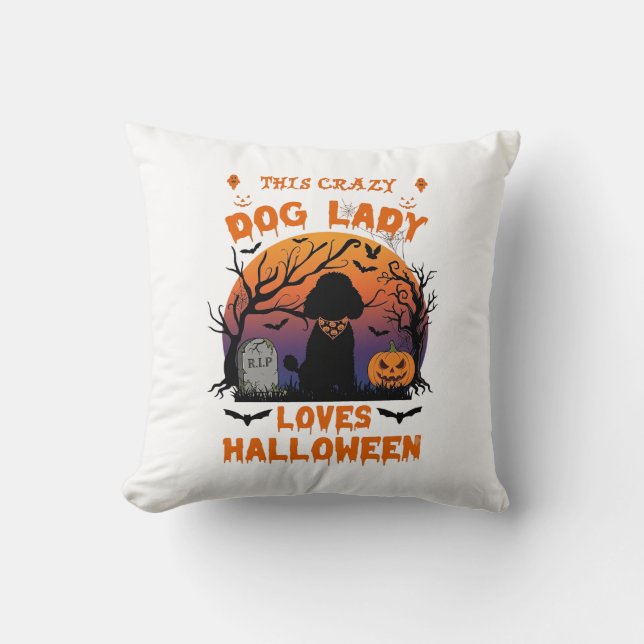 Coussin Dame Chien Fou Aime La Tombe De Citrouille De Cani (Recto)