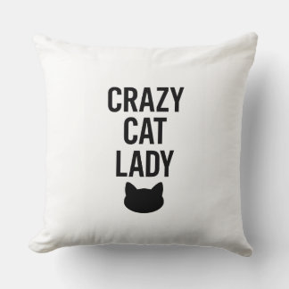 Coussin Dame de chat fou - Drôle cadeau Amoureux des chats