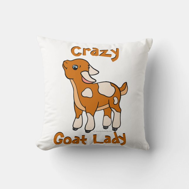 Coussin DAME DE CHÈVRE CRAZY | par TotallyGoatally™ (Recto)