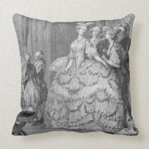 Coussin Dame de honneur de la Reine, gravée par P.A. Mart
