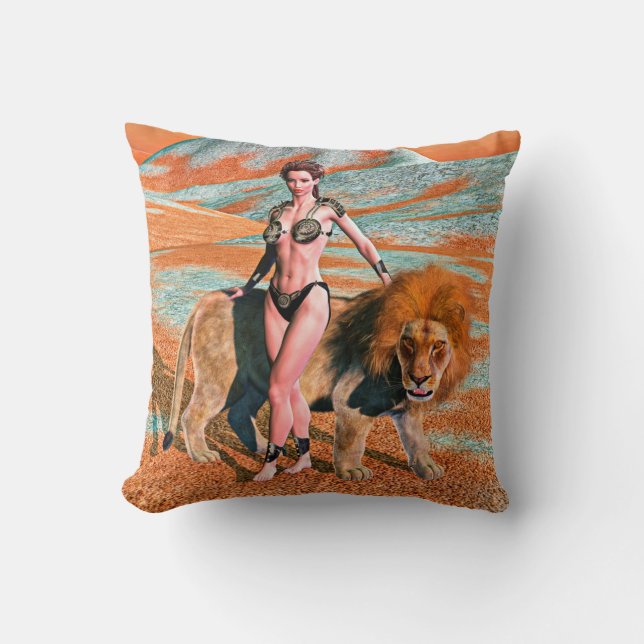 Coussin Dame et Lion (Recto)