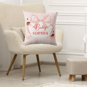 Coussin Damebugue à l'arc rose Décoration personnalisée de