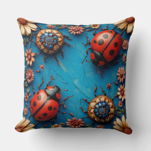 Coussin Dames colorées et fleurs