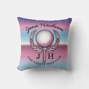 Coussin Dames Élégant Golf Design Monogramme