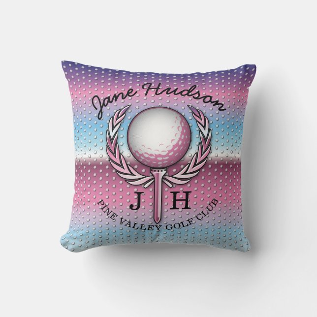 Coussin Dames Élégant Golf Design Monogramme (Recto)