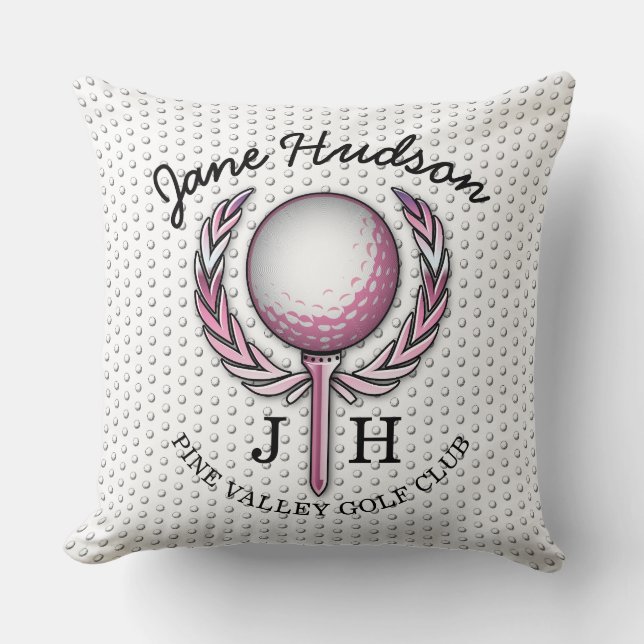 Coussin Dames Elegant Golf Monogramme Design (Recto)