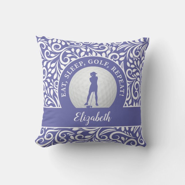 Coussin Dames Golf Silhouette Moderne Motif Funny Violet (Recto)