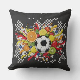 Coussin Damier de football coloré