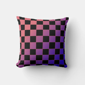 Coussin Damier dégradé violet rose moderne 
