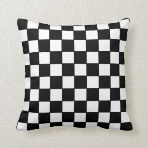 Coussin Damier en noir et blanc
