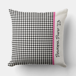Coussin damier noir blanc équipe de sport couleurs esprit